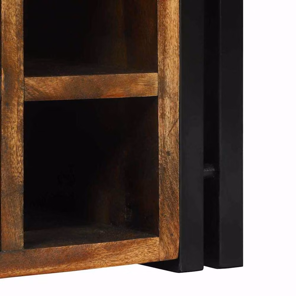 Berkfield Home Rustic Reclaimed Solid Wood Wine Rack in Brown, W/D/H: 34.5 x 35 x 39 cm – 5