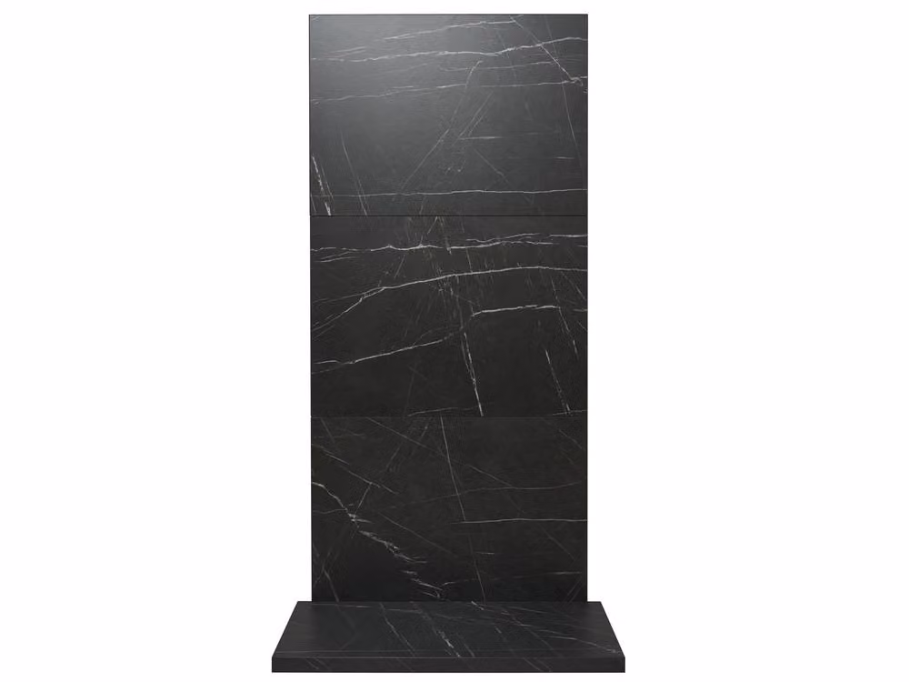 Acantha x3 Tile and Hearth Set in Black Marble Effect – 6