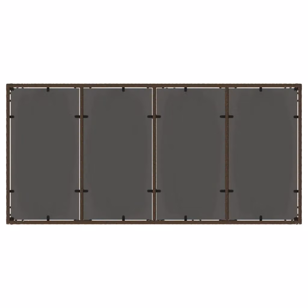 Berkfield Home Brown Poly Rattan Garden Table with Glass Top, W/D/H: 190 x 90 x 75 cm – 3
