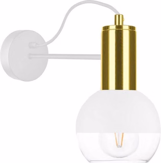 Netlighting Arne Dome Wall Lamp in White and Gold, 25cm, E27