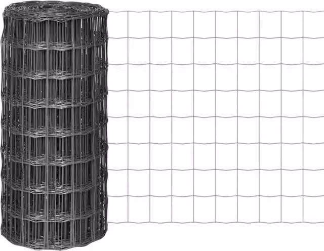 Berkfield Home Euro Fence PVC-Coated Steel Fencing, Grey, 25 x 0.8 m – 1