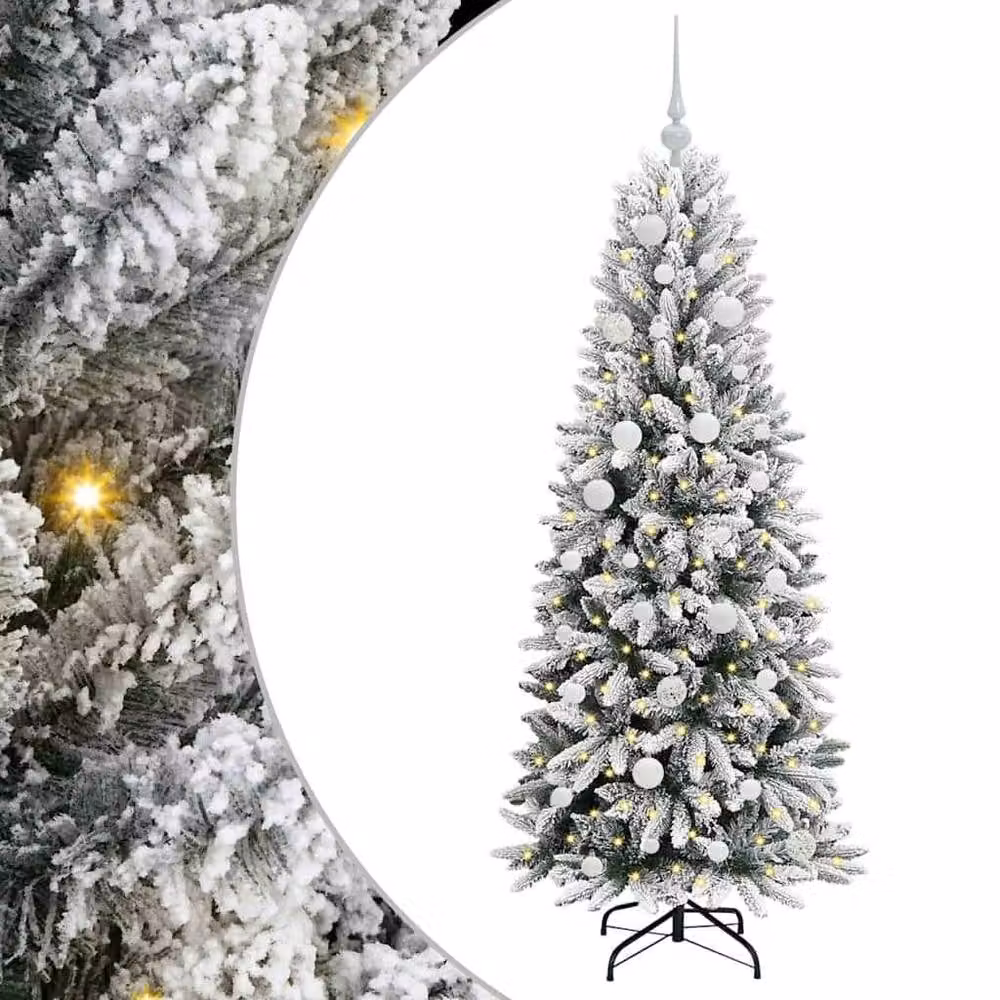 Berkfield Home Green Artificial Christmas Tree with 150 White LEDs, W/D/H: 63 x 63 x 150 cm – 3