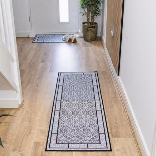 JVL Avanti Machine Washable Non-Slip Entrance Runner Doormat, Grey/Black, W: 50 cm, L: 150 cm – 2