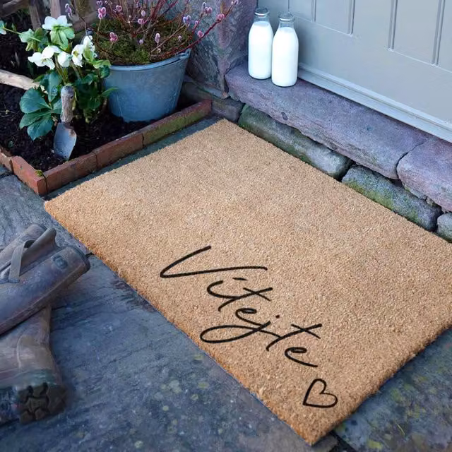 Artsy Mats Vijete Country Coir Doormat in Grey and Brown, W: 90 cm, D: 60 cm – 1