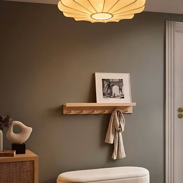 Wyld and Coco Scandinavian White Fabric and Metal Pendant Ceiling Lamp