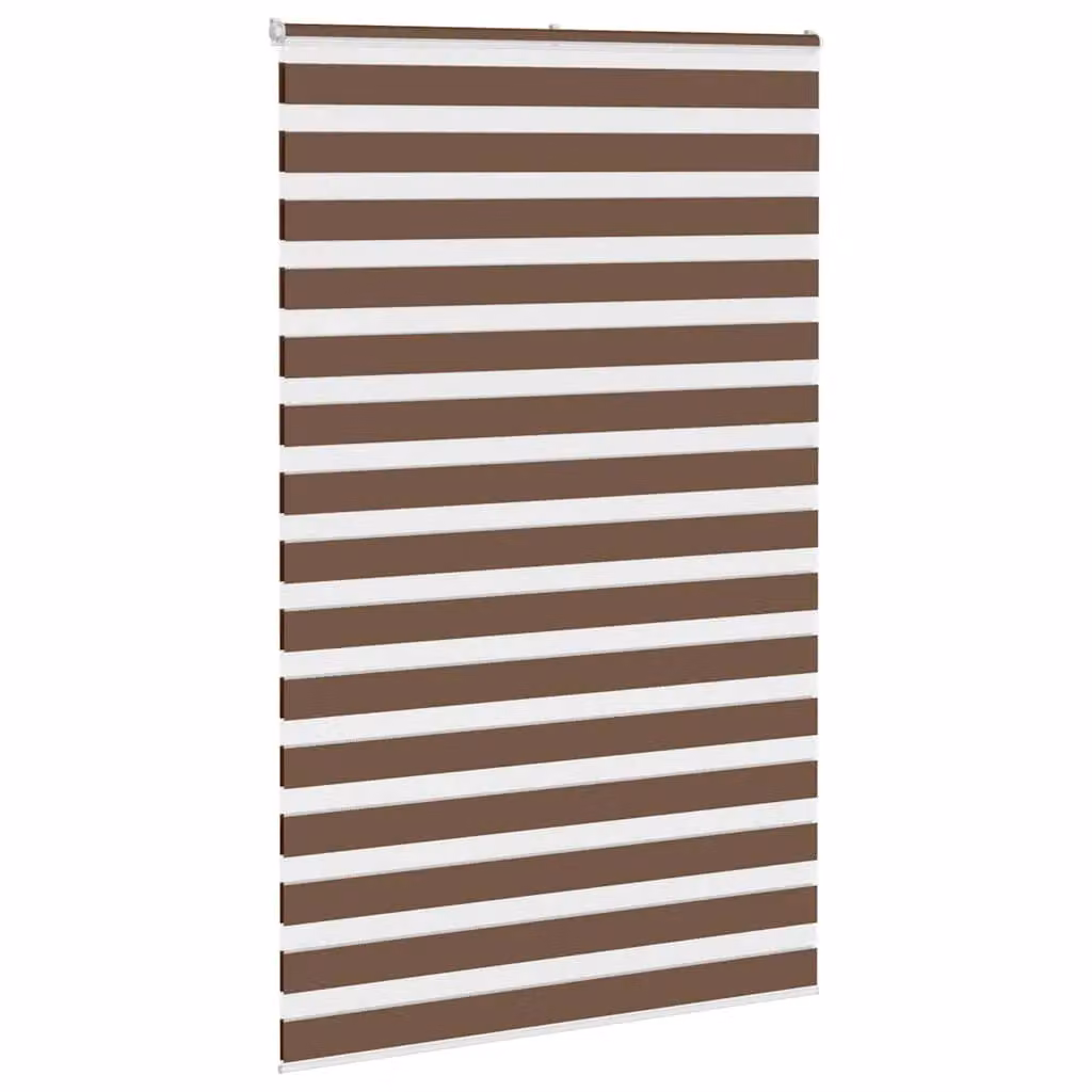 Berkfield Home Brown Zebra Day and Night Blind with Polyester Fabric, W: 140.9 cm, H: 230 cm – 3