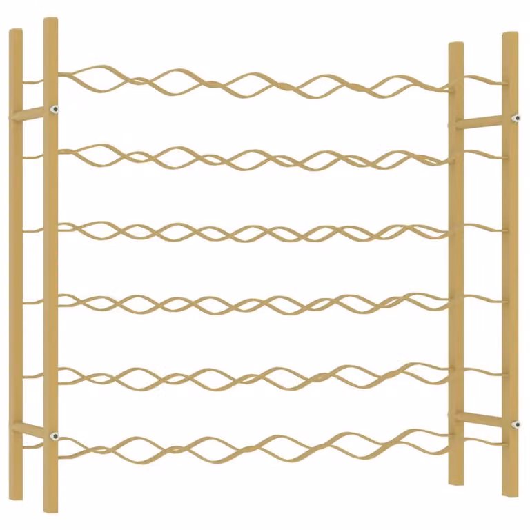 Berkfield Home Modern Gold Metal Wall Mounted Wine Rack for 36 Bottles