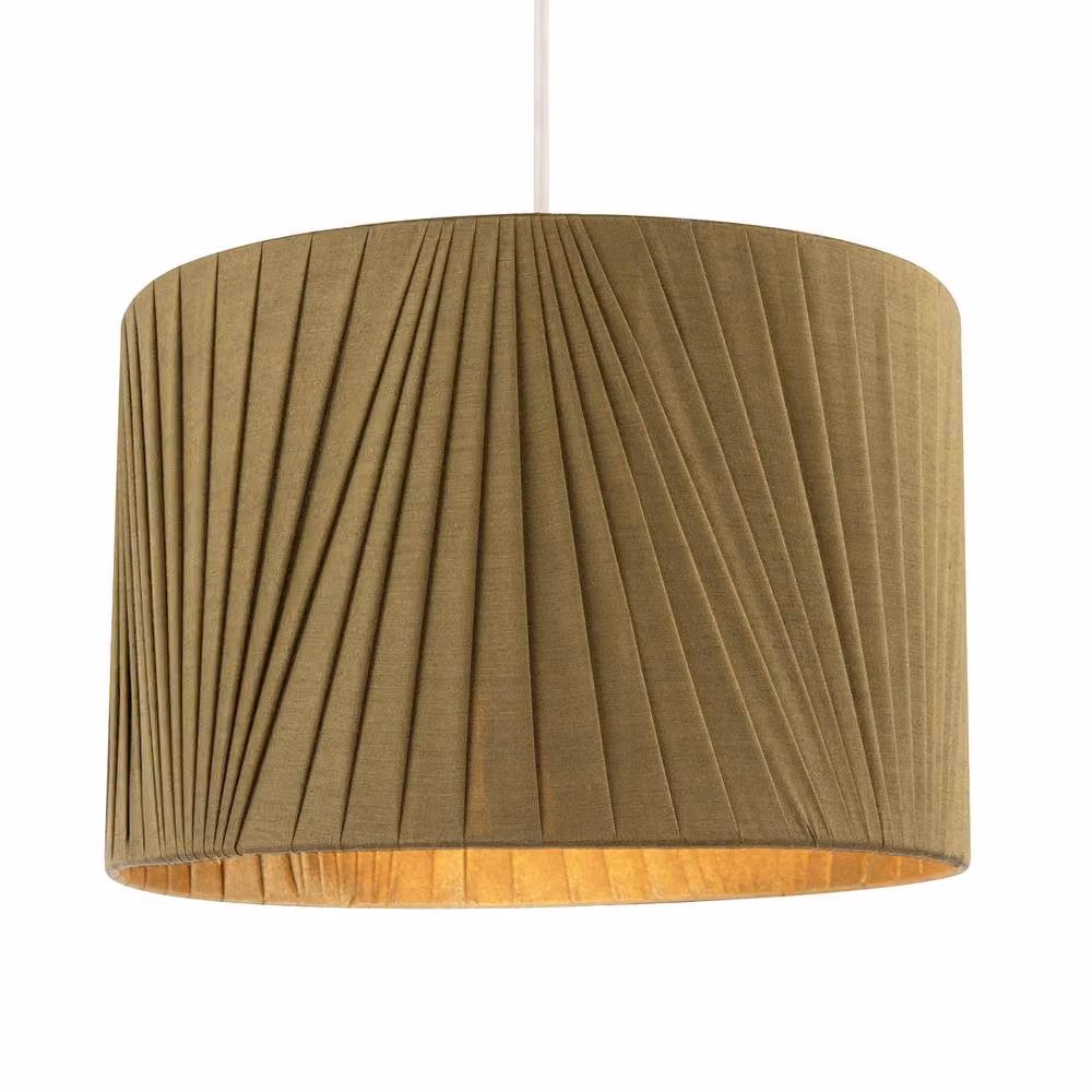 Happy Homewares Modern Green Fabric Round Tapered Drum Lamp Shade – 2