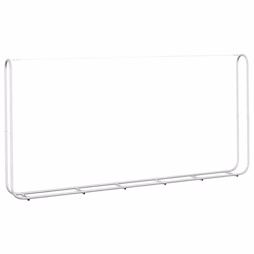 vidaXL Firewood Rack in Silver Galvanised Steel, W/D/H: 300 x 25 x 150 cm
