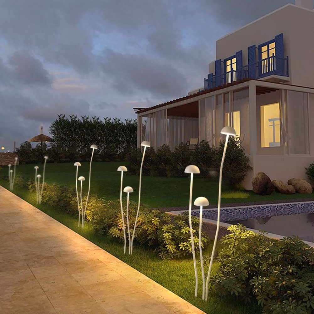 Quipulse White Aluminium LED Outdoor Mushroom Bollard Garden Light, Height: 60 cm – 4