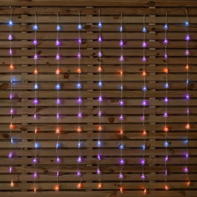 Samuel Alexander FlexiBrights Christmas Tree Curtain Lights with 108 Rainbow LEDs, Multicolour, W: 120 cm x H: 120 cm – 1