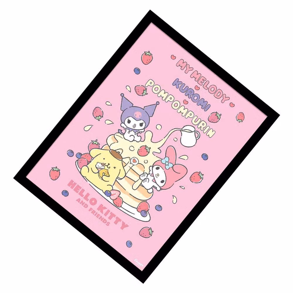 Sanrio Friends Pink Framed Paper Wall Poster – 2