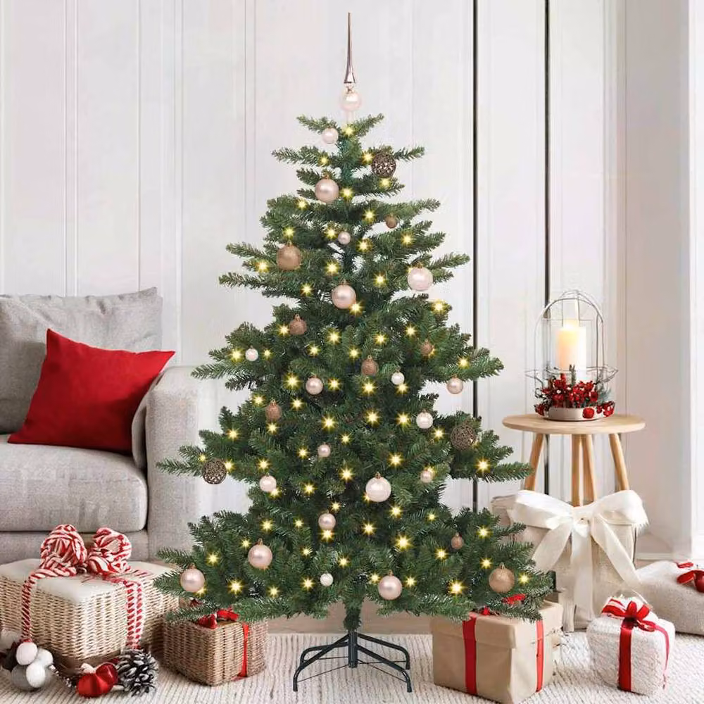 Berkfield Home Elegant Green Artificial Hinged Christmas Tree with 150 LEDs, Height: 150 cm – 2