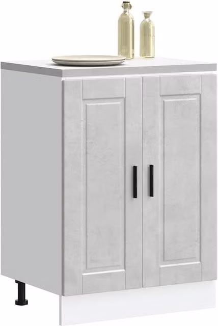 Berkfield Home Porto Kitchen Base Cabinet in Concrete Grey Engineered Wood