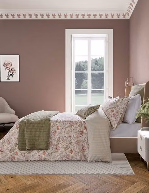 Bedeck of Belfast Nora Reversible Floral Cotton Bedding Set, Multicolour, W/H: 180 x 200 cm