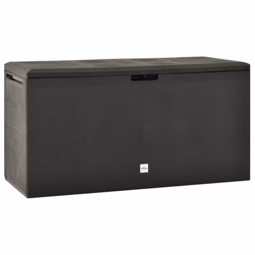 vidaXL Modern Anthracite Plastic Garden Storage Box W/D/H: 114 x 47 x 60 cm – 1