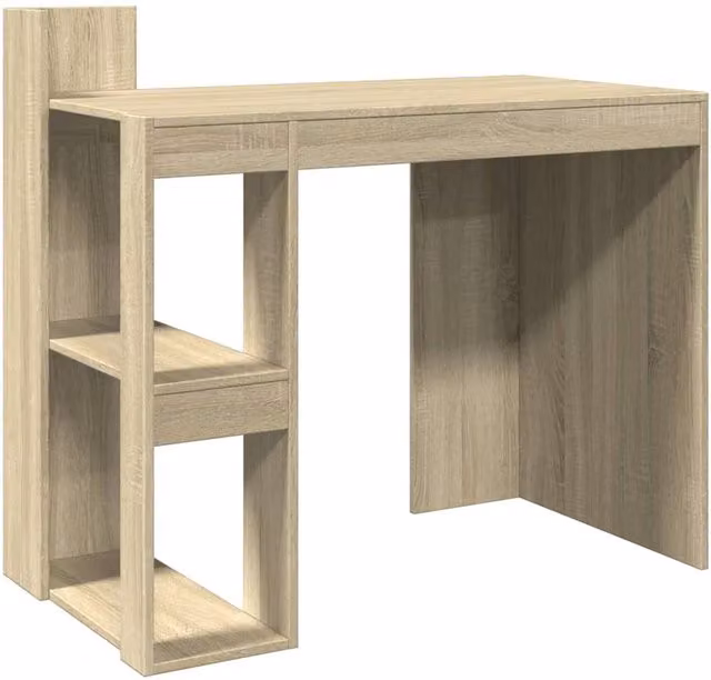 Berkfield Home Office Computer Desk in Sonoma Oak, Light Brown, W/D/H: 103.5 x 56.5 x 94 cm