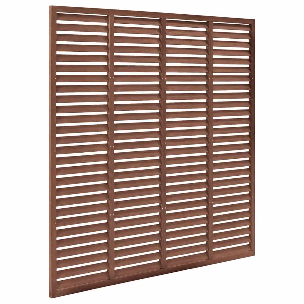 Berkfield Home Louver WPC Fence, Brown, W: 180 cm, H: 180 cm – 3