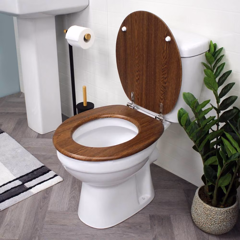 Showerdrape Oxford Mahogany Wooden Toilet Seat in Brown – 3