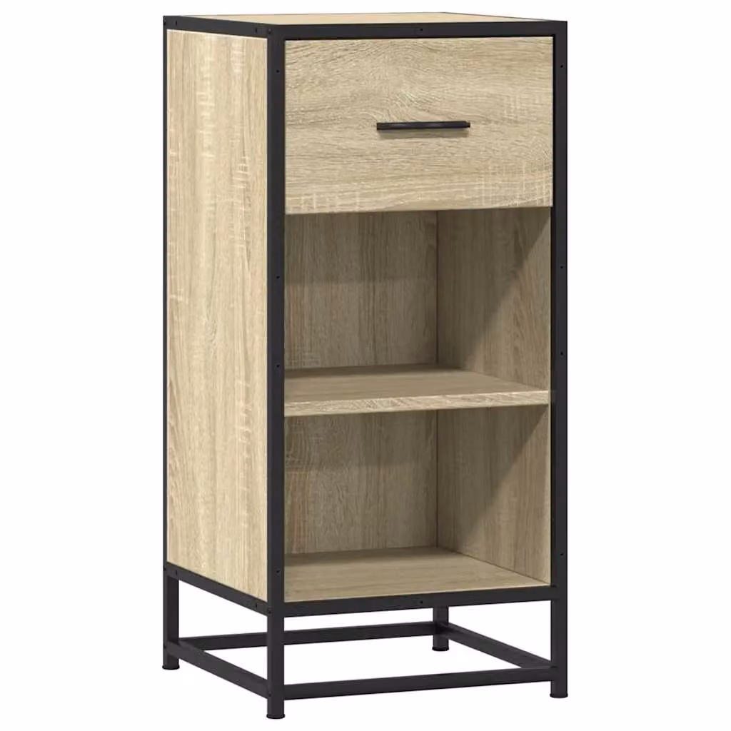 Berkfield Home Industrial Sideboard in Sonoma Oak and Brown, W/D/H: 35.5 x 35 x 76 cm – 2