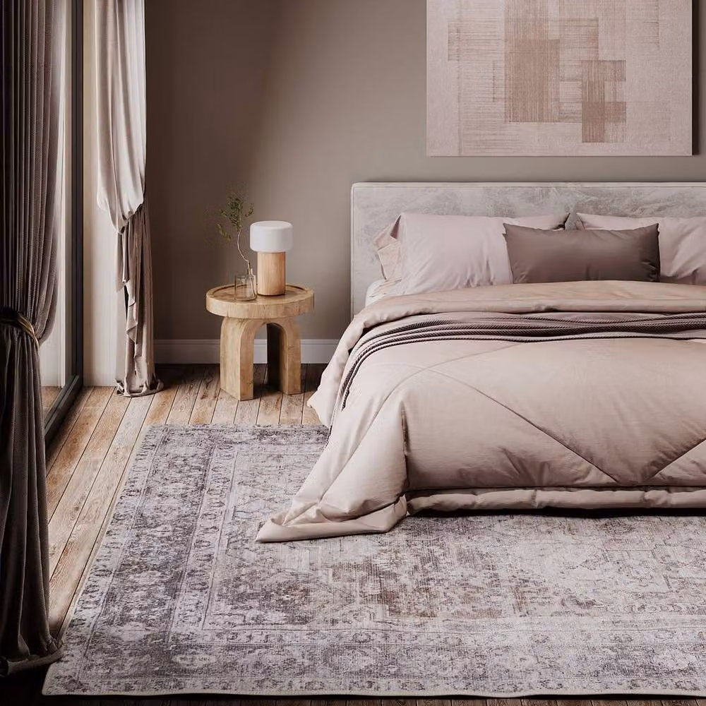 Kukoon Grey Distressed Soft Pile Vintage Area Rug for Living Room or Bedroom, W: 200 cm, D: 290 cm – 2