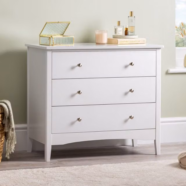 Christow White 3 Drawer Modern Chest of Drawers, W/D/H: 80 x 40 x 70 cm – 1