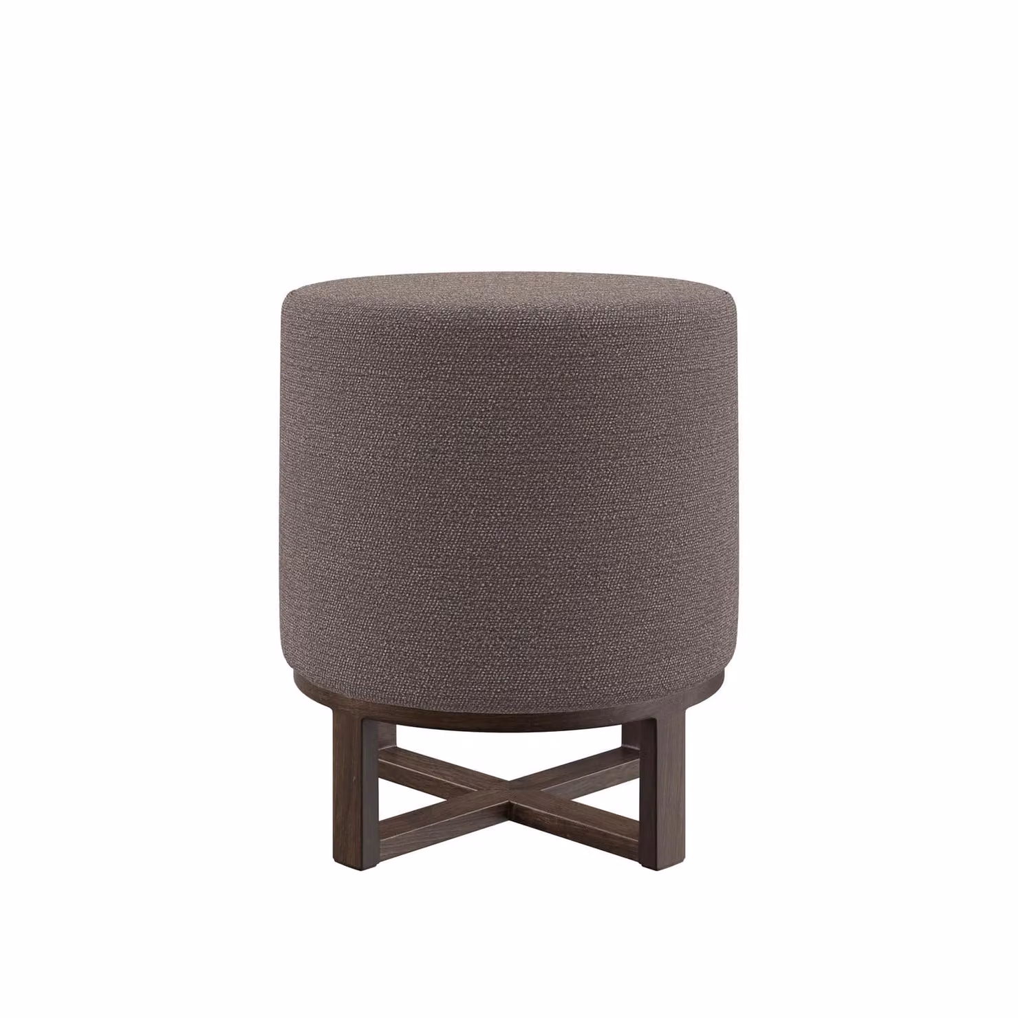 Dome Deco FLYNN Stool with Brown Upholstered Wood Frame
