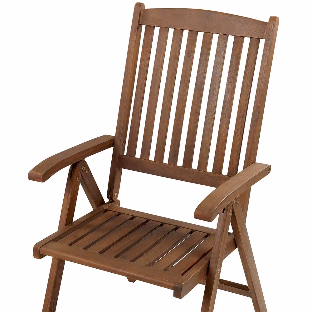 Wyld and Coco Adjustable Foldable Garden Chair in Brown Oiled Acacia Wood – 5