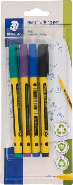 Noris Multicolour Fineliner Handwriting Pens, Pack of 4