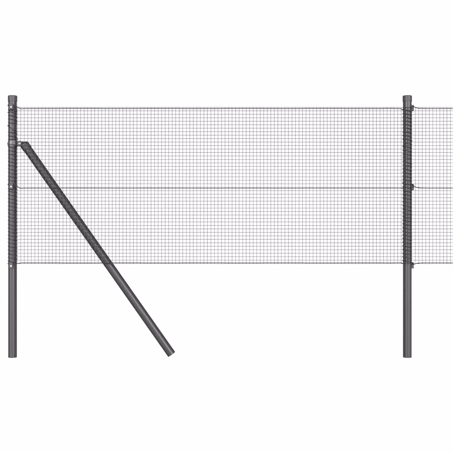 Berkfield Home Steel Welded Wire Fence with 13 Posts, Grey, W: 0.6 m, L: 25 m – 2