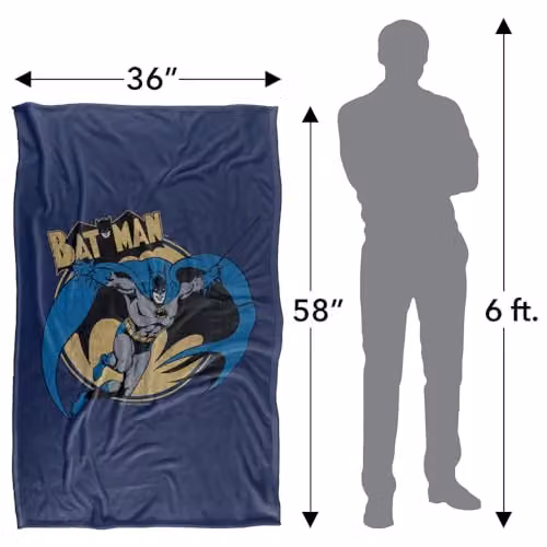 LOGOVISION Batman Through The Night Super Soft Silky Touch Fleece Throw Blanket, Multicolour, W: 91.44 cm x L: 147 cm – 4
