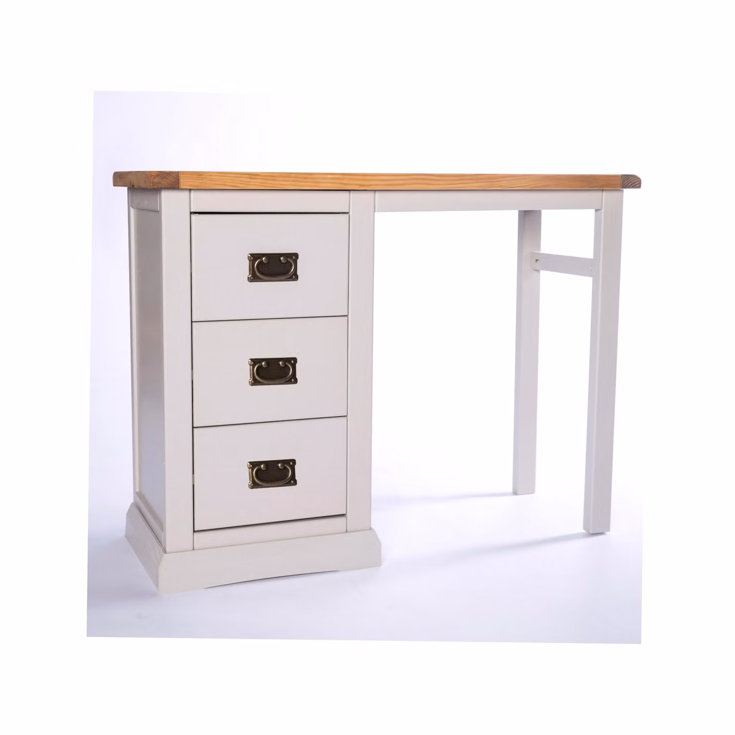 Cabinet Bits Loreo 3 Drawer Dressing Table Set in Grey Wood