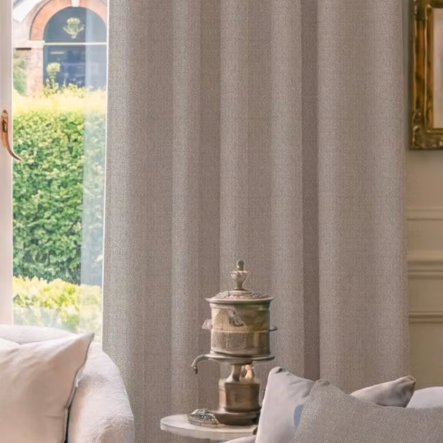 HOUSE Llewelyn-Bowen Made To Measure Blackout Floral Fabric Curtains in Beige