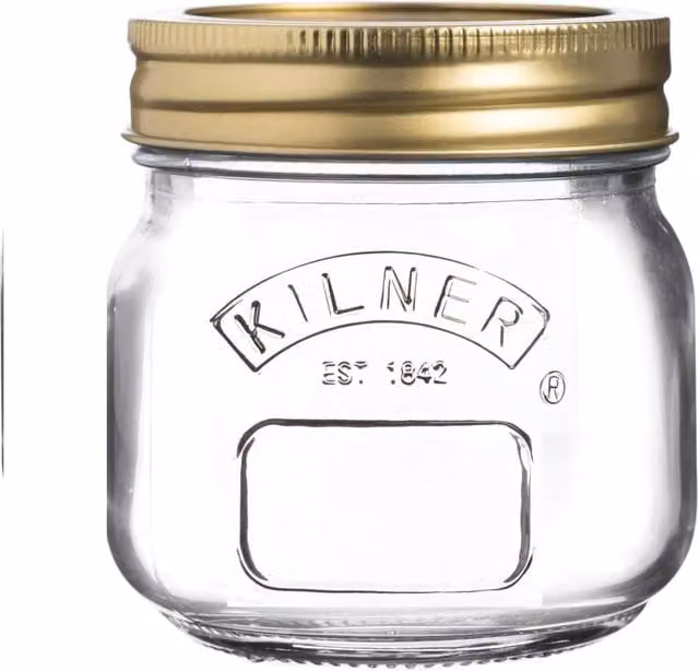 Kilner Round Glass Screw Top Preserve Jar with Lid, 0.25 l, Transparent