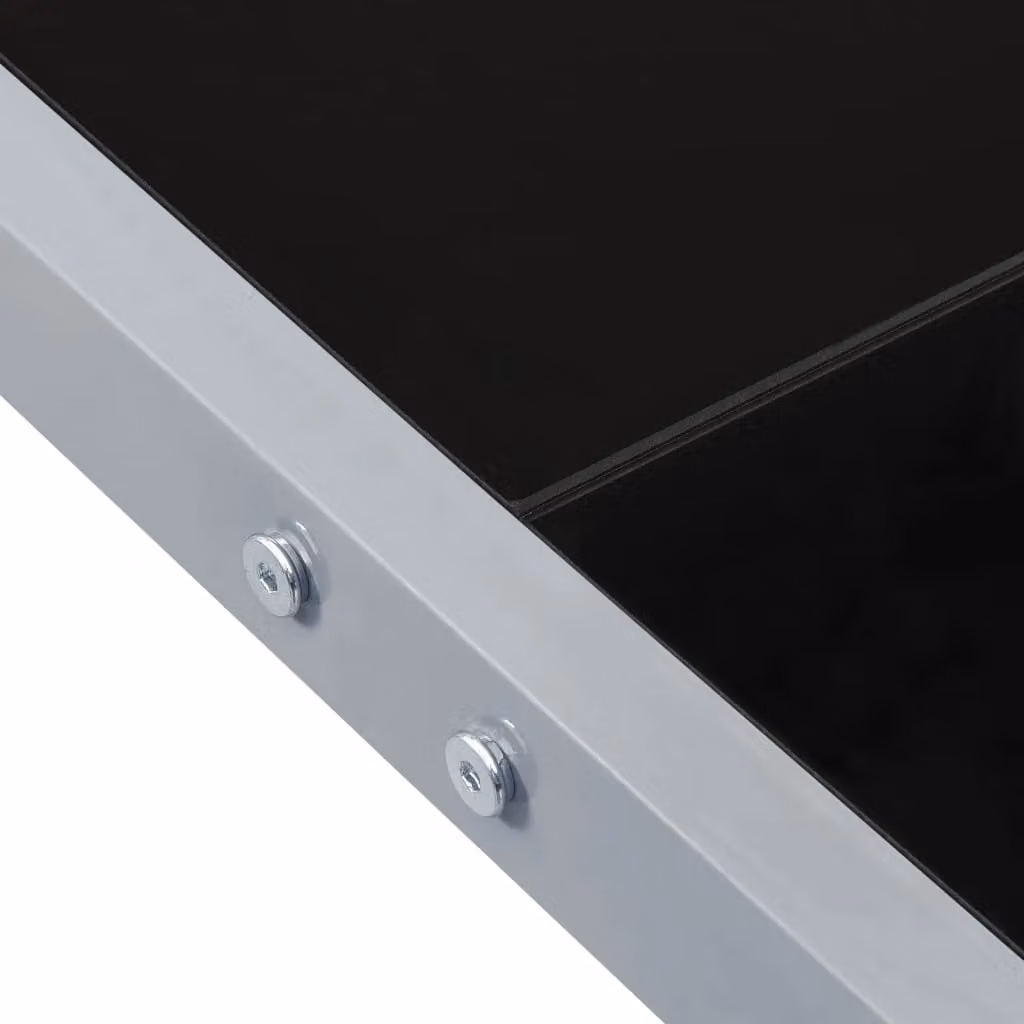 Berkfield Home Garden Table in Grey Steel and Glass, W/D/H: 130 x 130 x 72 cm – 3