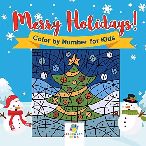 Educando Kids Merry Holidays! Colour by Number for Children, Multicolour