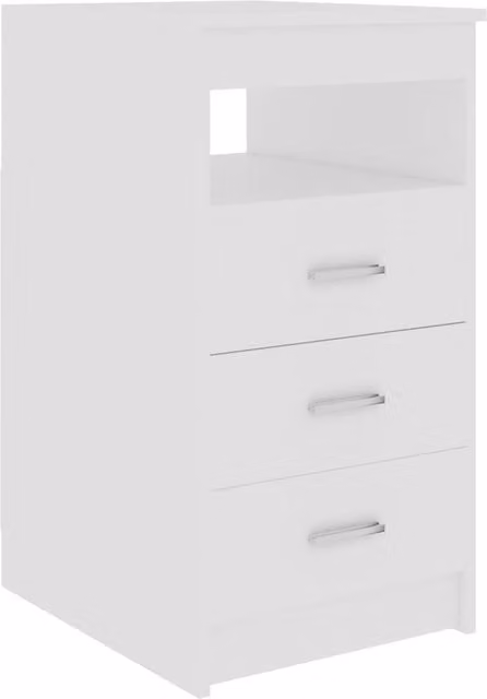 Berkfield Home White Drawer Cabinet in Engineered Wood W/D/H: 40 x 50 x 76 cm
