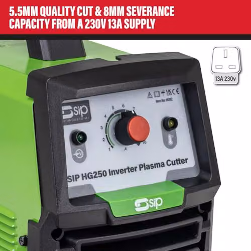 SIP HG250 Inverter Plasma Cutter 25A Green Benchtop Metal Cutting Machine – 3
