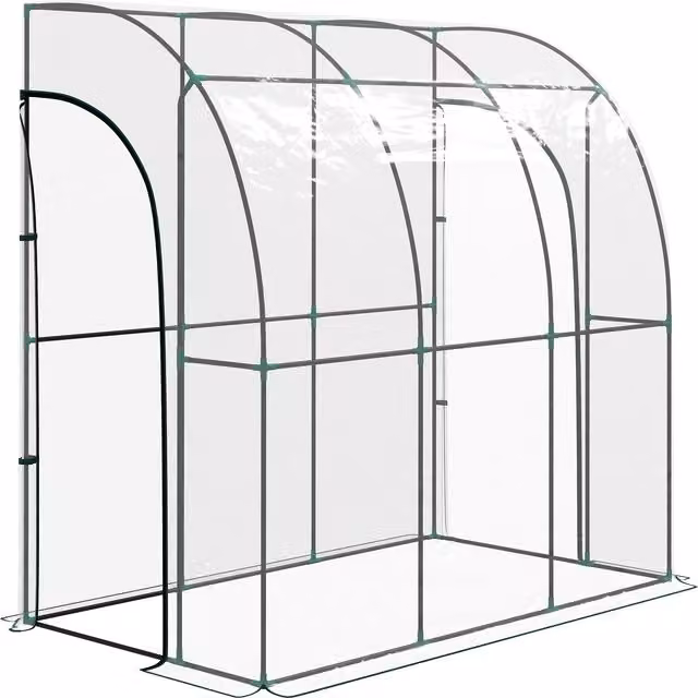 Outsunny Walk-In Lean To Pent Greenhouse with Accessories – 1