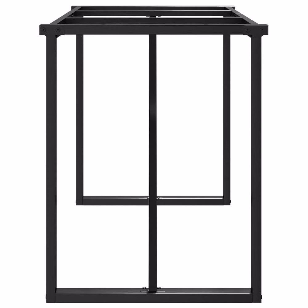 Berkfield Home O-Frame Dining Table Legs in Matt Black Steel, W/D/H: 140 x 60 x 73 cm – 4