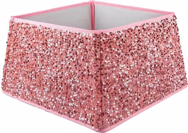 VFM e-Store Folding Sequin Christmas Tree Skirt in Rose Pink – 1