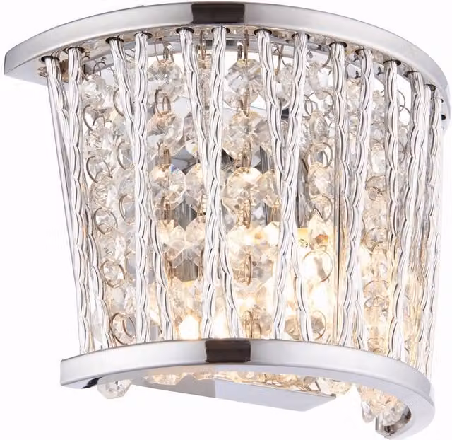 Endon Sophia 1 Light Chrome and Crystal Wall Lamp with G9 Bulb Holder