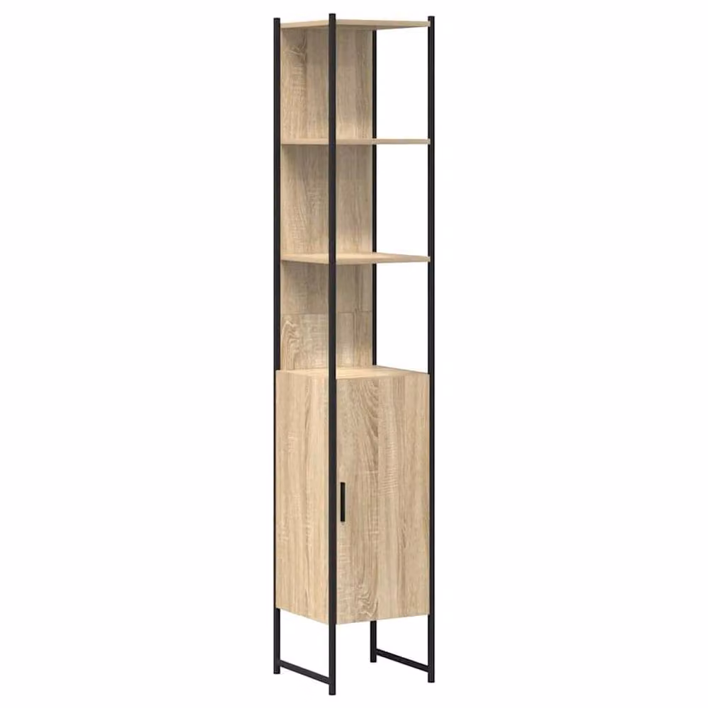 Berkfield Home Modern Bathroom Cabinet in Sonoma Oak, Light Brown, W/D/H: 33 x 33 x 185.5 cm – 3
