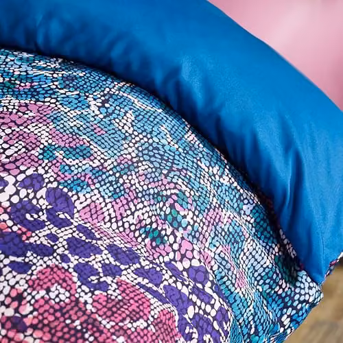 Catherine Lansfield Satin Animal Print Double Duvet Cover Set with Pillowcases in Petrol Blue, W/D/H: 200 x 200 cm and 50 x 75 cm – 3