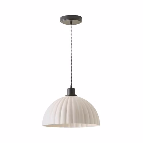 ValueLights Bourton Vintage Dome Pendant Ceiling Light with Bulb in Black and Gold/Brass – 3