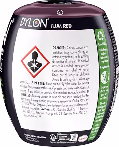 Dylon Fabric Dye Pods for Clothes and Soft Furnishings, Red, 350g – 2