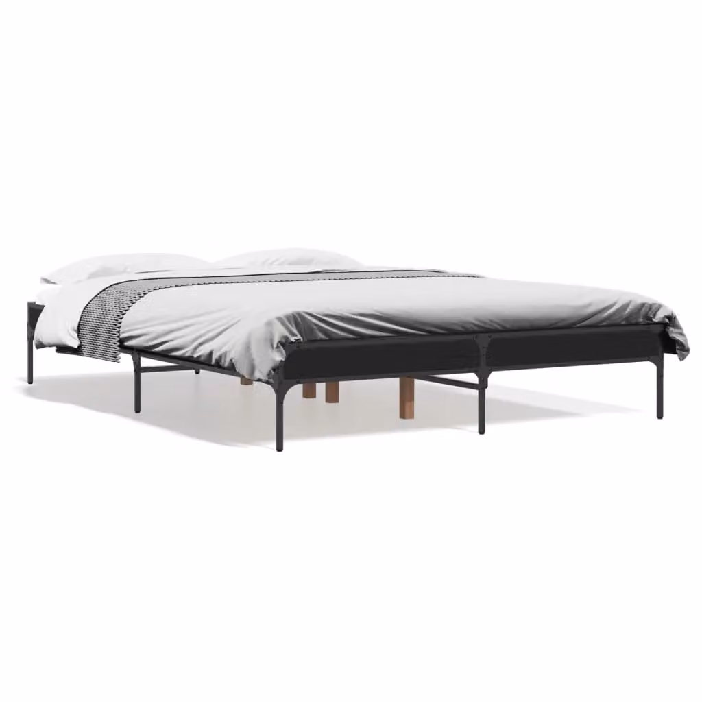 Berkfield Home Small Double Bed Frame in Black, W/D/H: 120 x 200 cm – 2