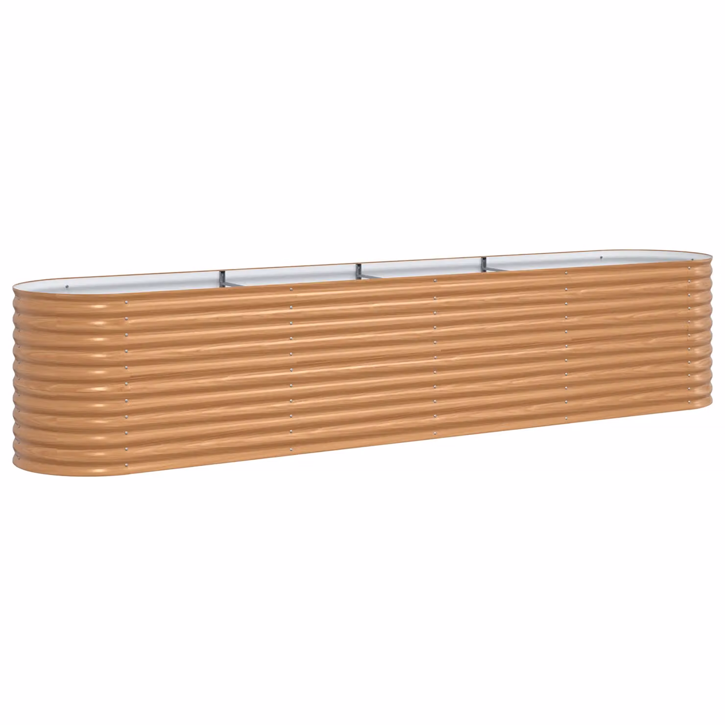 Berkfield Home Garden Wood Effect Galvanised Steel Raised Bed, Brown, W: 400 cm, D: 80 cm, H: 81 cm – 2