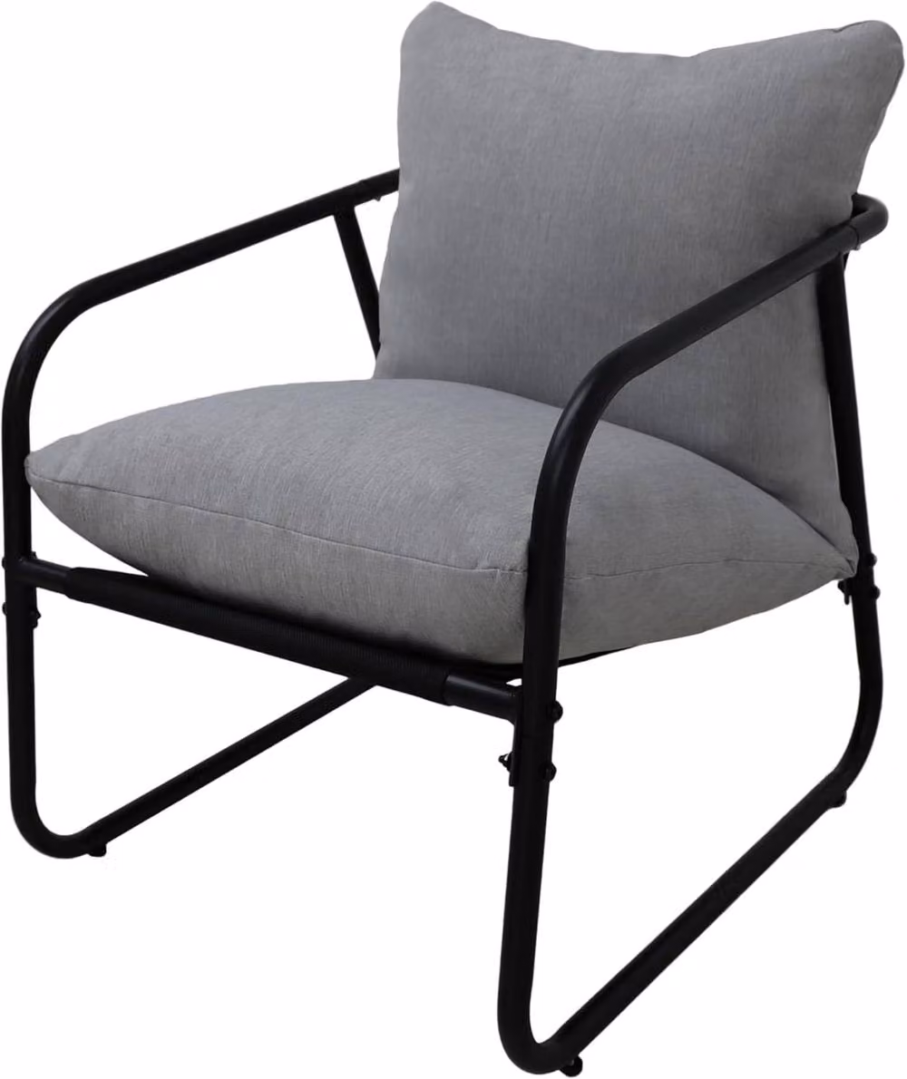 Alivio 4-Piece Outdoor Patio Chair Set with Side Table in Grey and Black, Cushioned Garden Bistro Furniture for Balcony, Terrace or Garden – 8