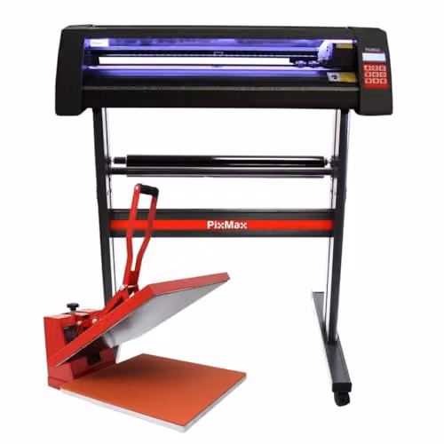 PixMax LED Vinyl Cutter with 50cm Clam Heat Press and Software in Black – 2